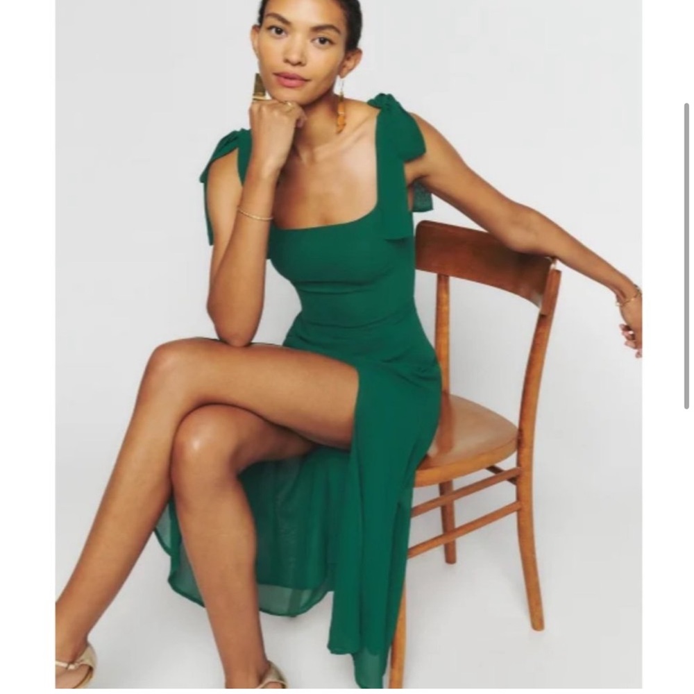 Reformation Twilight Dress in Emerald